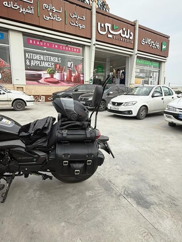 کیف خورجینی چهار تکه جیبدار چرمی