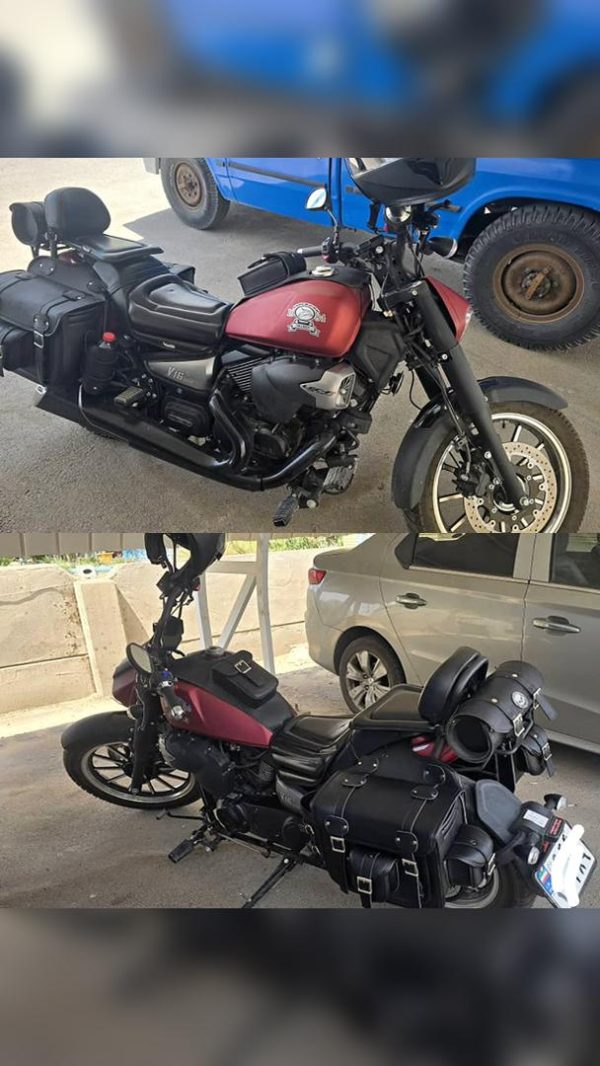 کیف خورجینی چهار تکه جیبدار چرمی