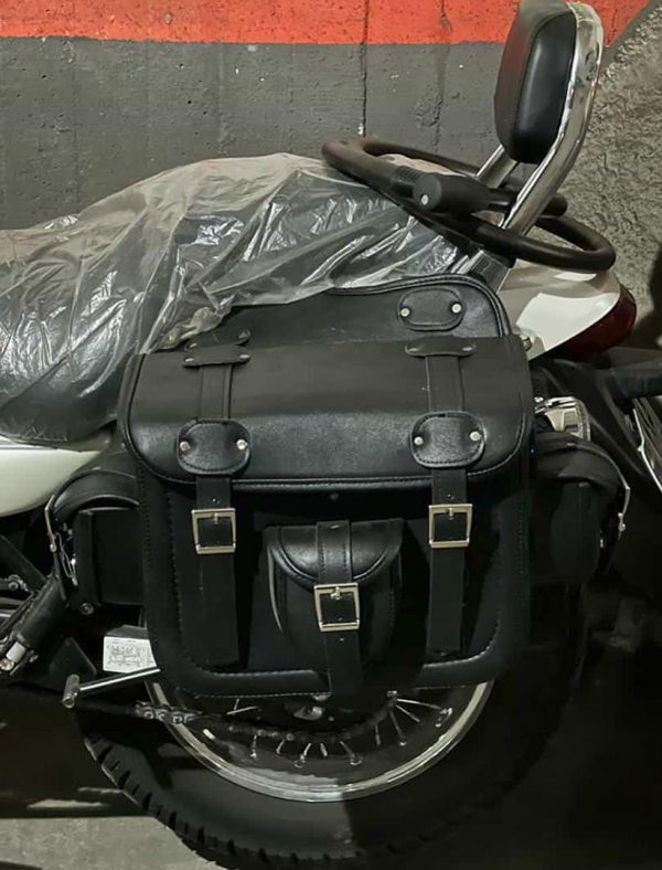 کیف خورجینی چهار تکه جیبدار چرمی